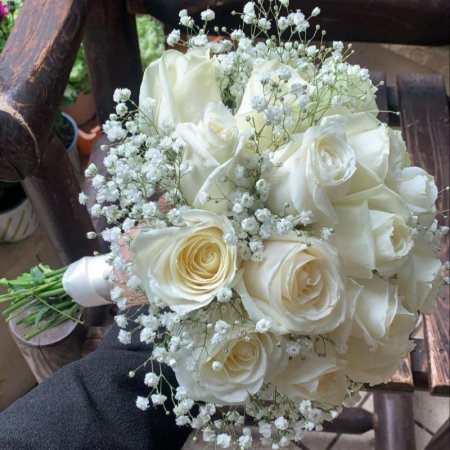 זר כלה לבן קלאסי