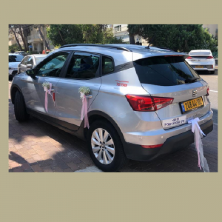 קישוט קלאסי לרכב חתן וכלה