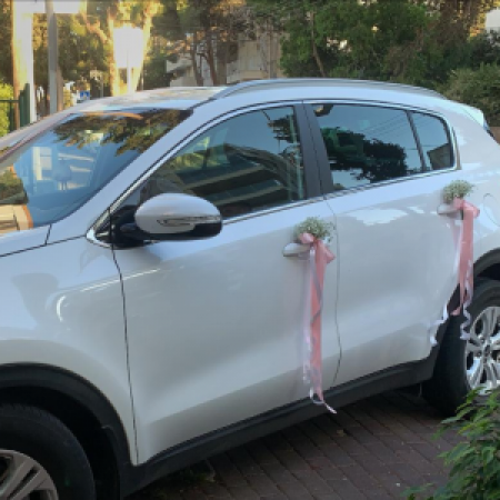 קישוט קלאסי לרכב חתן וכלה