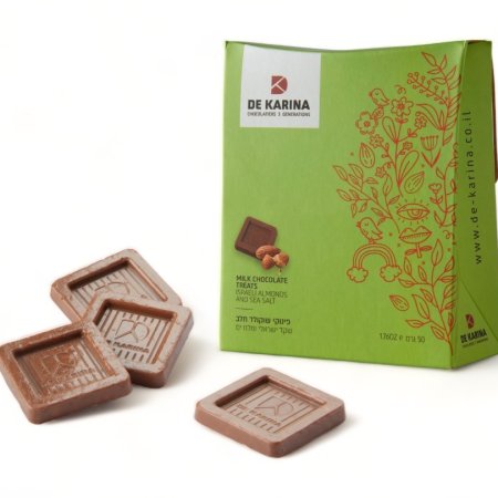 פניני שוקולד מריר במילוי שקדים